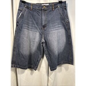 OLD SKOOL Denim Shorts‎ Mens Size 38 Blue Jorts Contrast Stitching Retro Y2K VTG